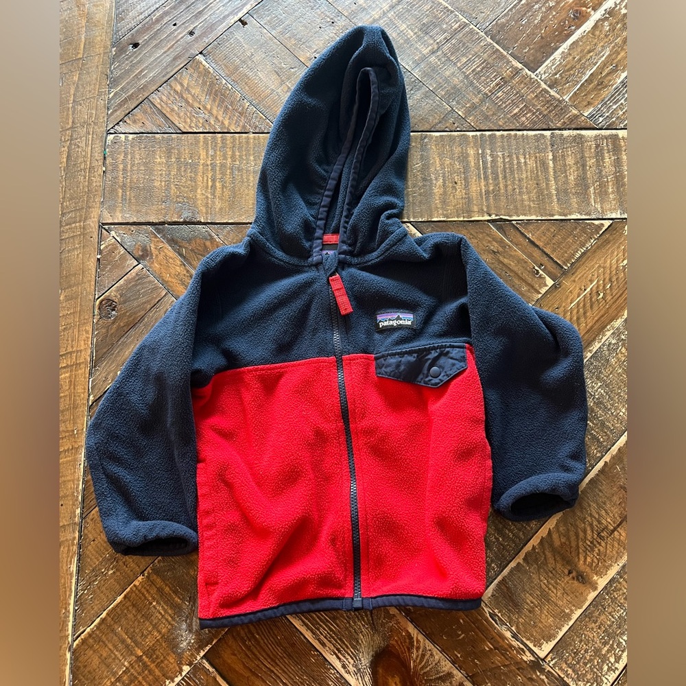 Patagonia Kids' Black and Red Fleece Micro D Jacket